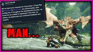 So it's confirmed. There's no crossplay/cross-save for MH Rise or Sunbreak on PC...