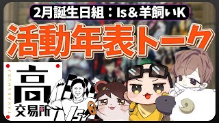 【高田村交易所】2月誕生日組の活動年表トーク (ﾉω`)【w/羊飼いKさん】