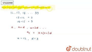 How many two–digit numbers are divisible by 3? | 10 | ARITHMETIC PROGRESSIONS | MATHS | NCERT EN...