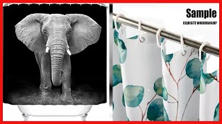 BEEBEE Elephant Shower Curtain for Bathroom Shower Curtain Set with Hooks Polyester Fabric