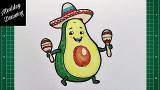 How to Draw a Cinco de Mayo Avocado Easy Step by Step