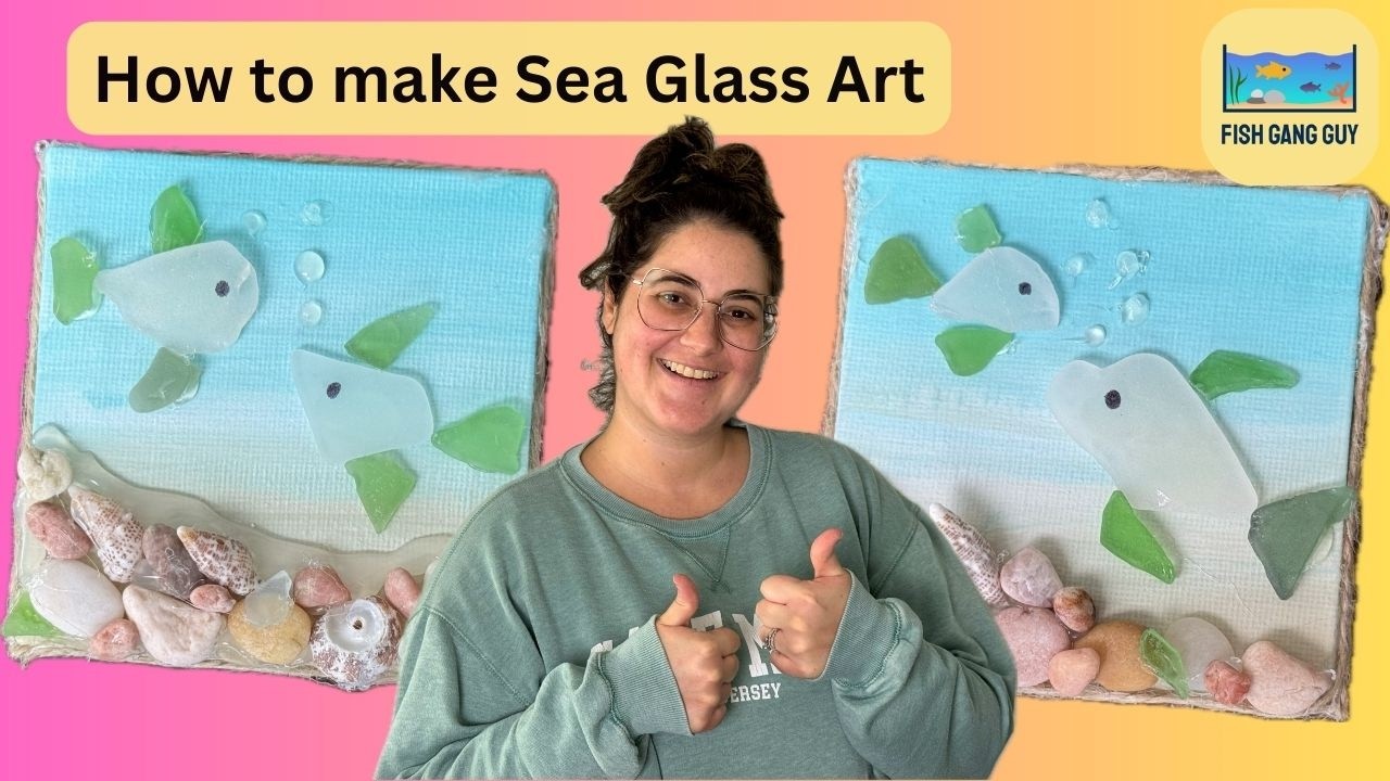Easy Sea Glass Art Tutorial: Beautiful Ocean Fish Canvas (Dollar