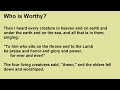 Who is Worthy?