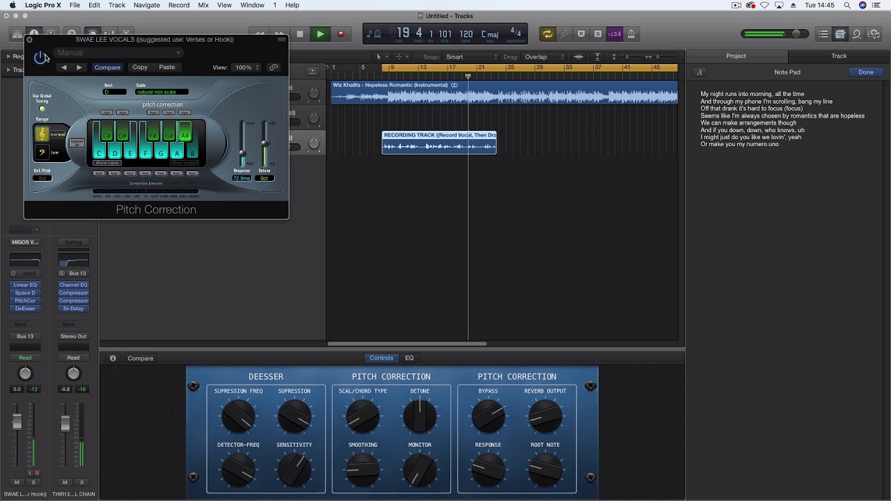How to sound like SWAE LEE - "Hopeless Romantic" Vocal Tutorial for Logic Pro
