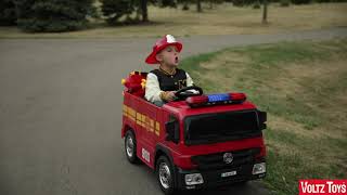 Fire Truck｜12V Electric Motorized Ride-On Vehicle for Kids Parental Remote Control｜Voltz Toys