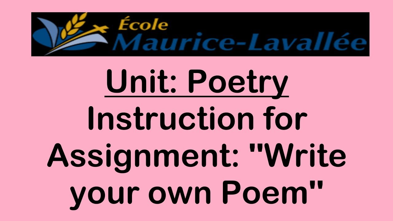 how to write poetry assignment