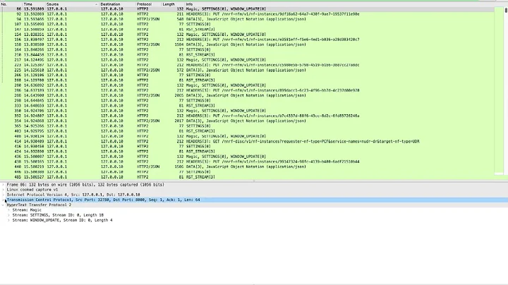 5G HTTP2 traffic (call flow)