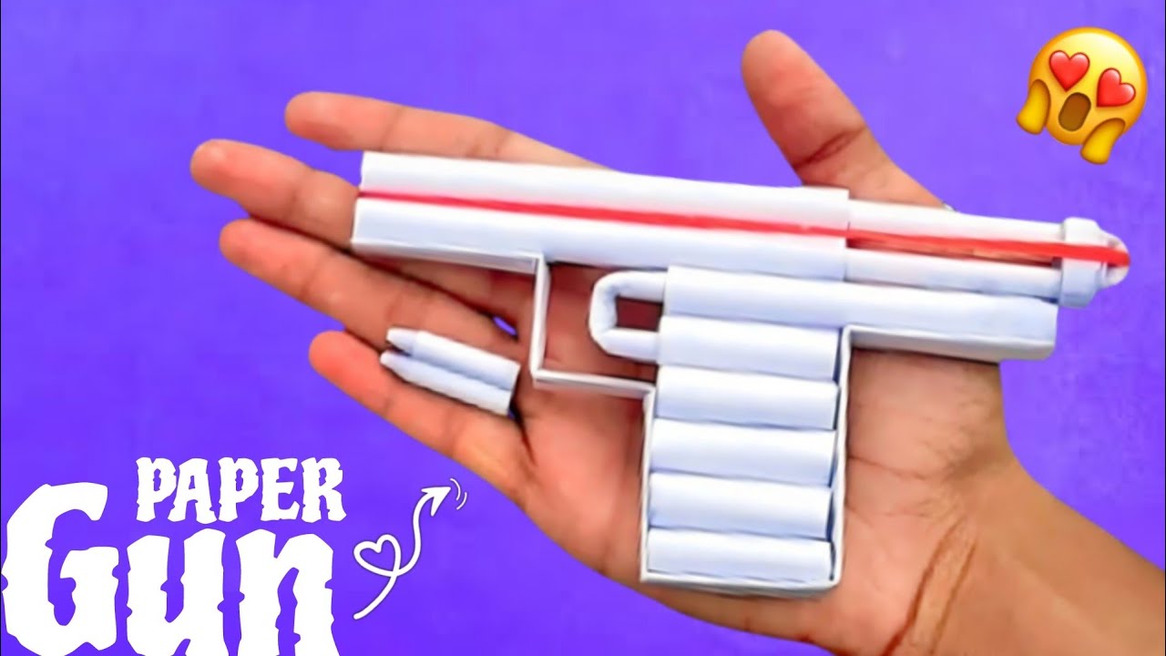 How to make a paper gun that shoots paper bullets - YouTube