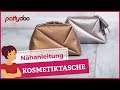 Kosmetiktasche selber nähen - "Geo Bag" aus Kunstleder mit Reißverschluss