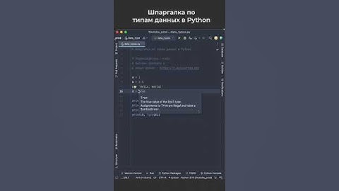 Шпаргалка по типам данных в Python / Cheat Sheet on Data Types in Python