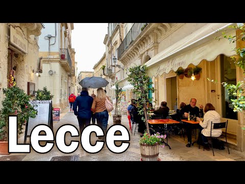 Rainy Autumn Walk in Lecce, Italy Walking Tour [4k] 🇮🇹