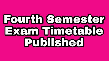 Fourth Semester Exam Timetable Published | Jobin Kaveri