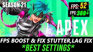 🔧 How To DRASTICALLY Boost & FIX FPS Drops In APEX LEGENDS SEASON 21 | APEX Best Settings 2024✔️