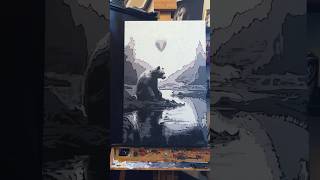 “Reflection” sad bear painting