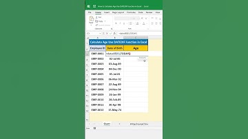 Calculate Age Using DATEDIF Formula in #microsoft #excel