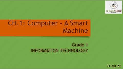 Grade 1 - Information Technology (Chapter 1 - Computer - A Smart Machine)