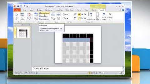 Microsoft® PowerPoint 2010: How to create and format a table on Windows® XP?