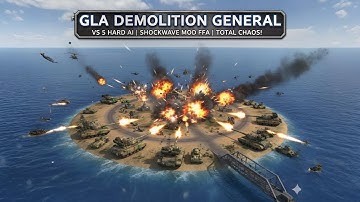 [2] GLA Demolition - 1 vs 5 Hard AI FFA - C&C Generals ZH Shockwave