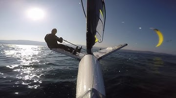 Learning to gybe on a waszp - not so easy