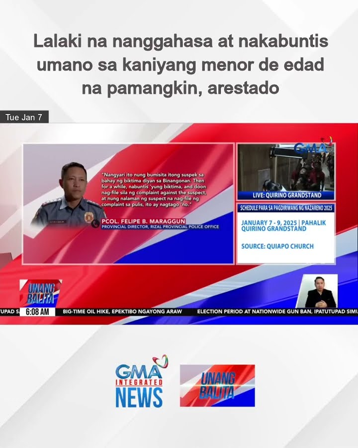 Lalaki na nanggahasa at nakabuntis umano sa kaniyang menor de edad na pamangkin,... | Unang Balita