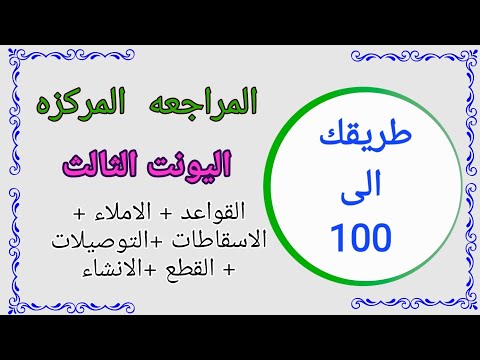 المراجعه المركزه اليونت الثالث طريقك الى 100 انكليزي السادس اعدادي