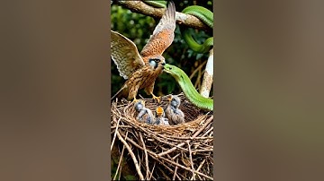 Mother Kestrel Saves Her Babies from Snake Attack! 🐣💪 #wildlife #natureusa #birds #fluffybeaks