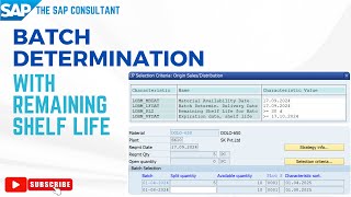 Batch determination with remaining shelf life | #LOBM_RLZ | #LOBM_VFDAT | SAP SD | Batch Management