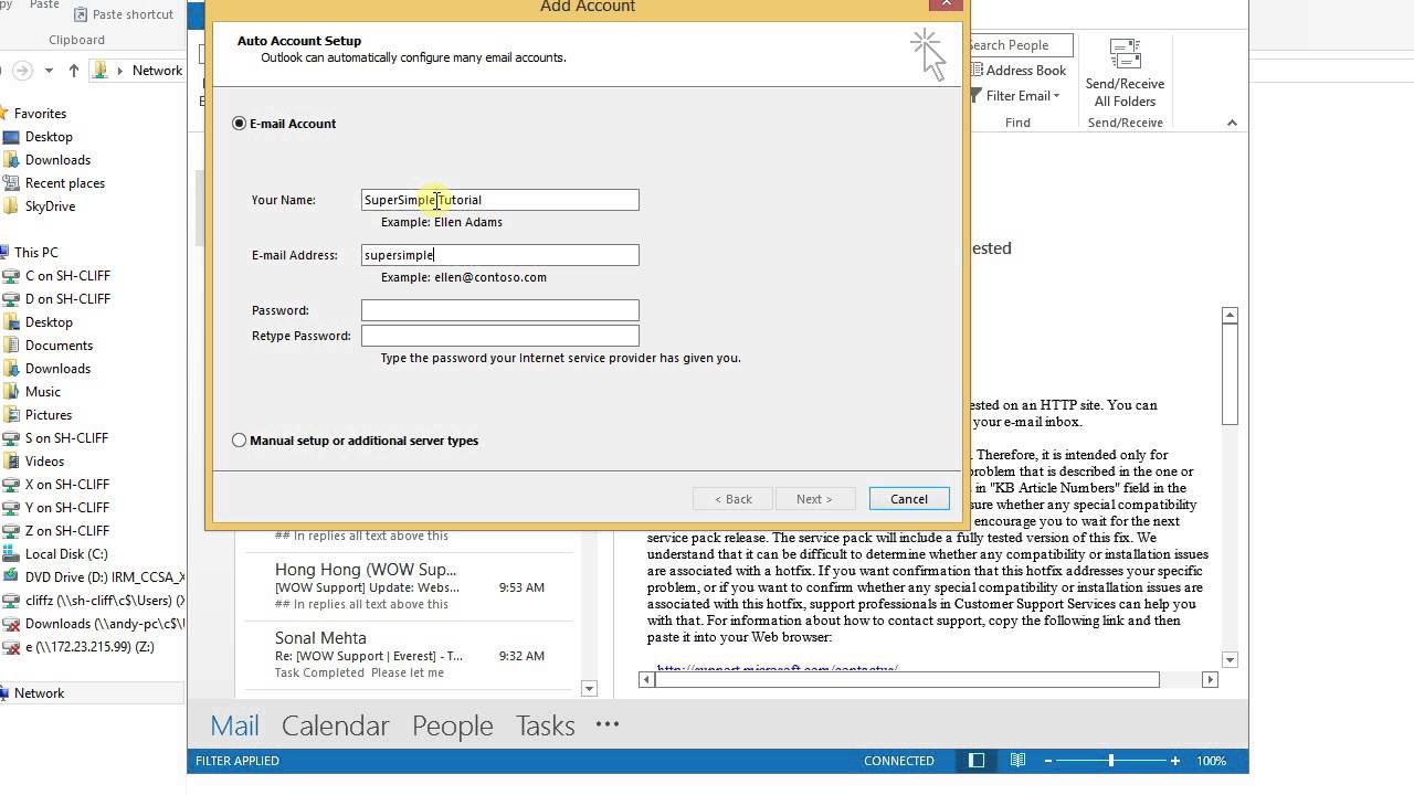 add gmail account in outlook 2013