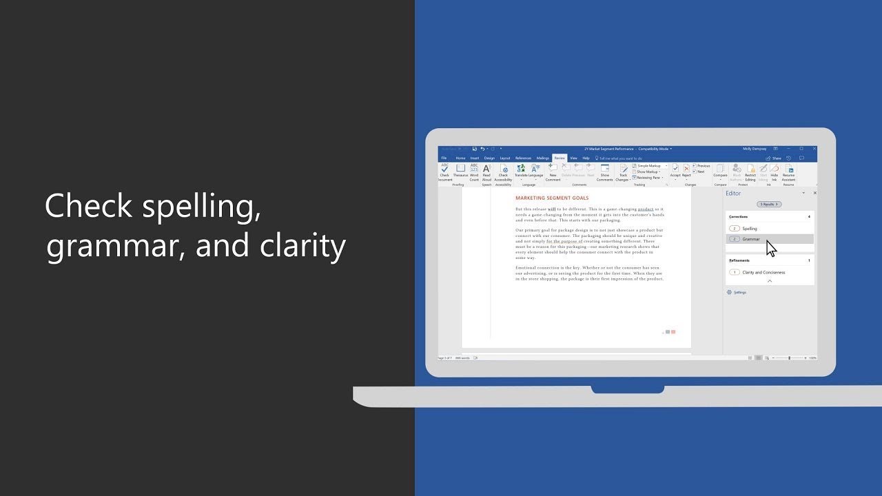 Check spelling, grammar, and clarity in Microsoft Word ...