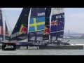 NZL Sailing Team with ETNZ on day one of the Red Bull Youth America's Cup