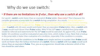 Switch VS if-else Ladder