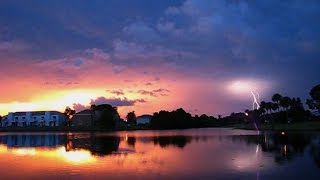 Sunset and Lightning