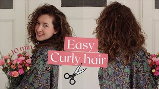 How to cut CURLY HAIR at home in 10 min | The BEST &amp; EASY way | DIY #easy #hair #DIY