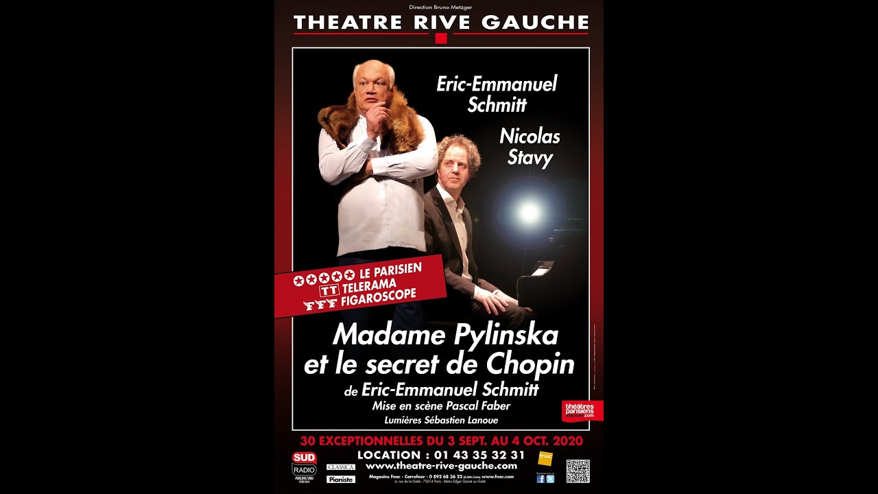 MADAME PYLINSKA ET LE SECRET DE CHOPIN (Théâtre Rive GaucheParis14ème) Bande annonce YouTube MADAME PYLINSKA ET LE SECRET DE CHOPIN (Théâtre Rive GaucheParis14ème) Bande annonce YouTube
