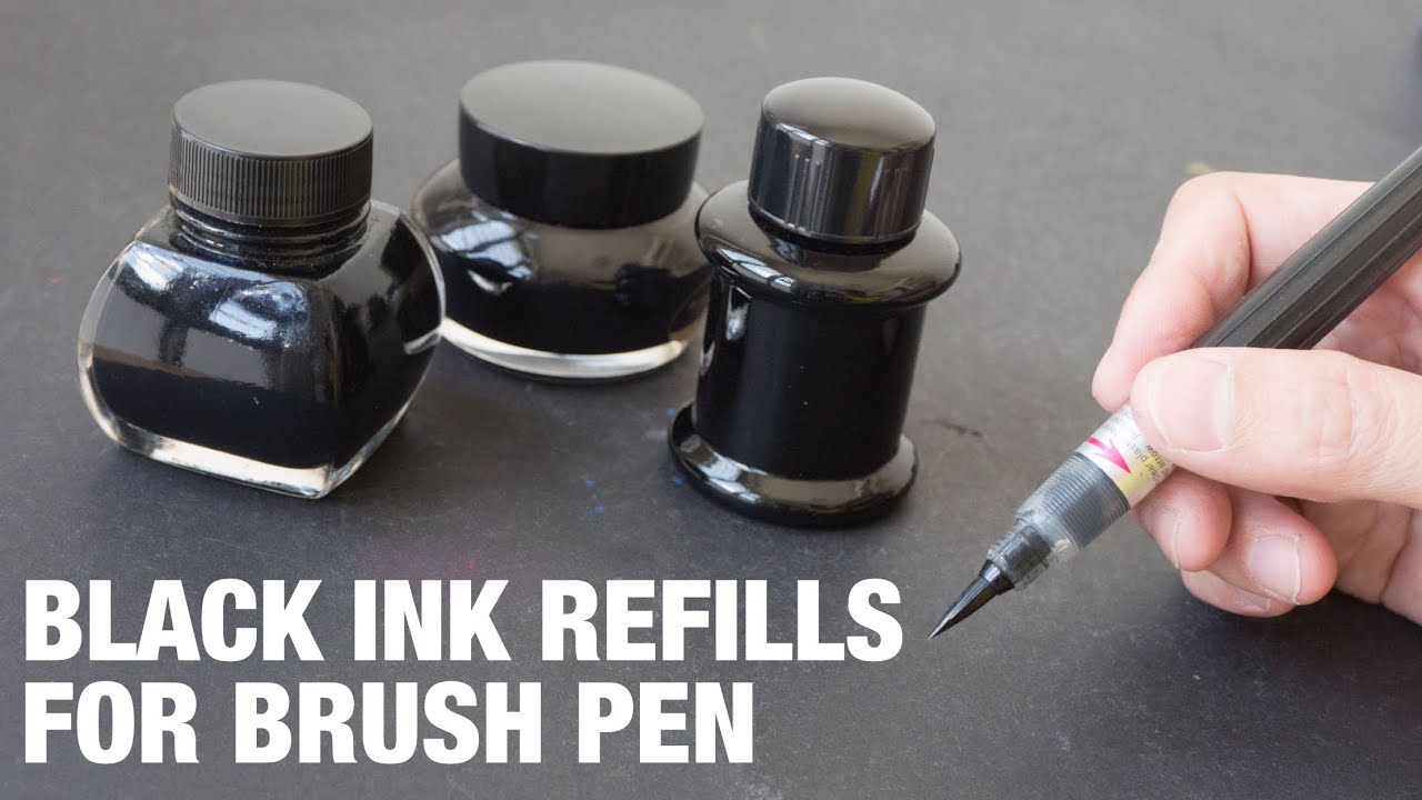 Refill Calligraphy Brush Pens for Lettering - 4 Size Black Ink Pen