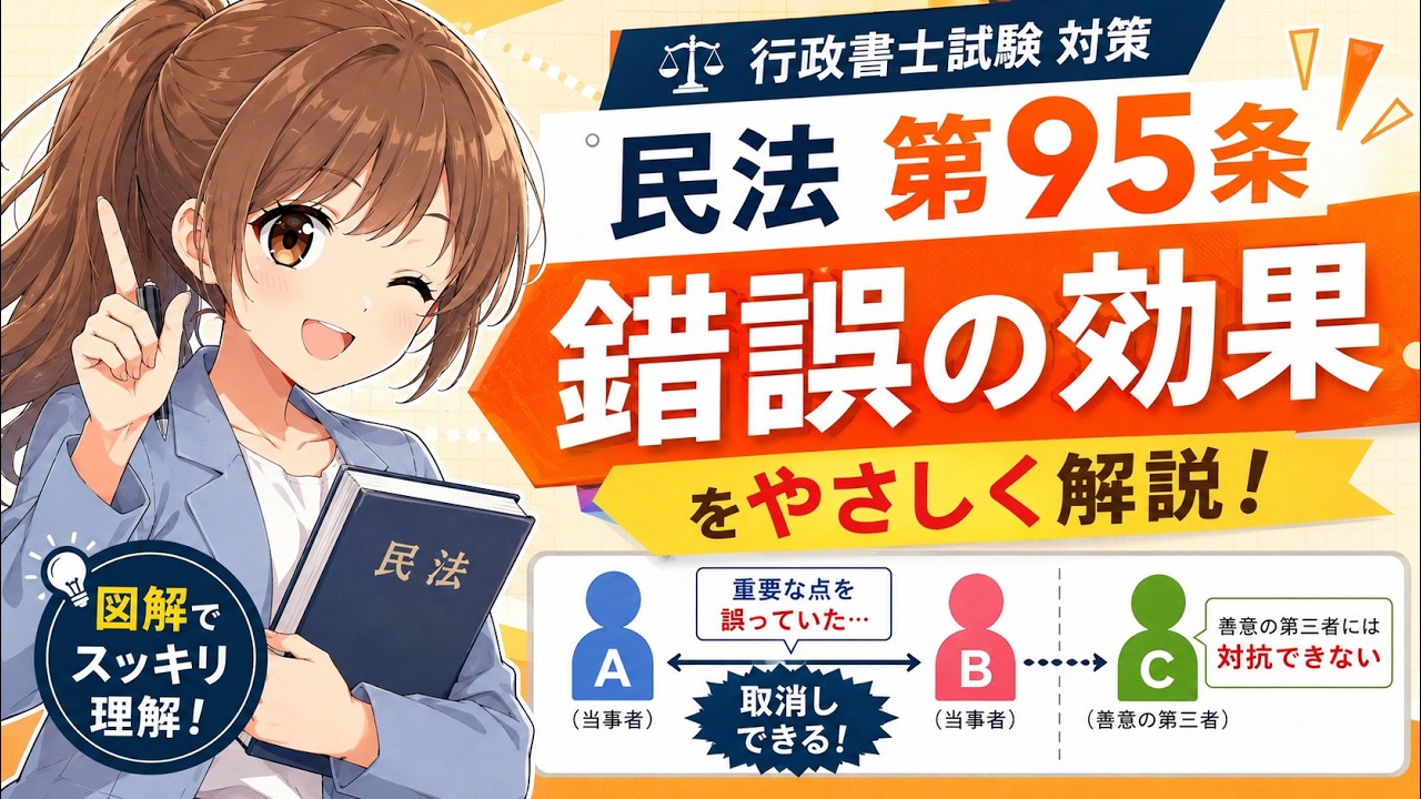 行政書士試験】民法95条「錯誤」完全攻略｜条文→図解→試験ポイント