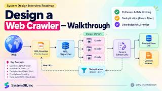 Design a Web Crawler: System Design Interview Walkthrough #systemdesign #roamdap #web #crawler