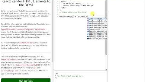 REACT: Render HTML Elements to the DOM (4)