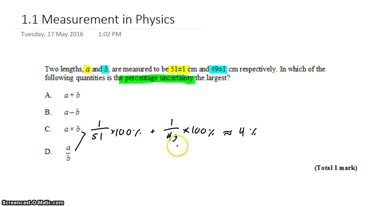 1-1 Propagation of Uncertainty 2 - YouTube