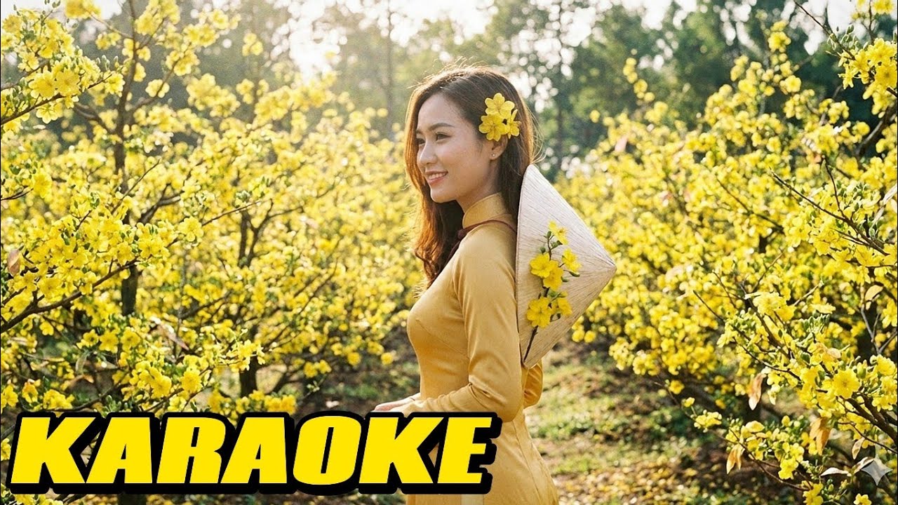 Mộng Đẹp Ngày Xuân Karaoke tone Nam | Thiên Tùng Đi Đó Đây