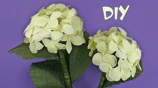 How to make Hydrangea flowers from crepe paper | DIY Crepe paper flower Tutorials