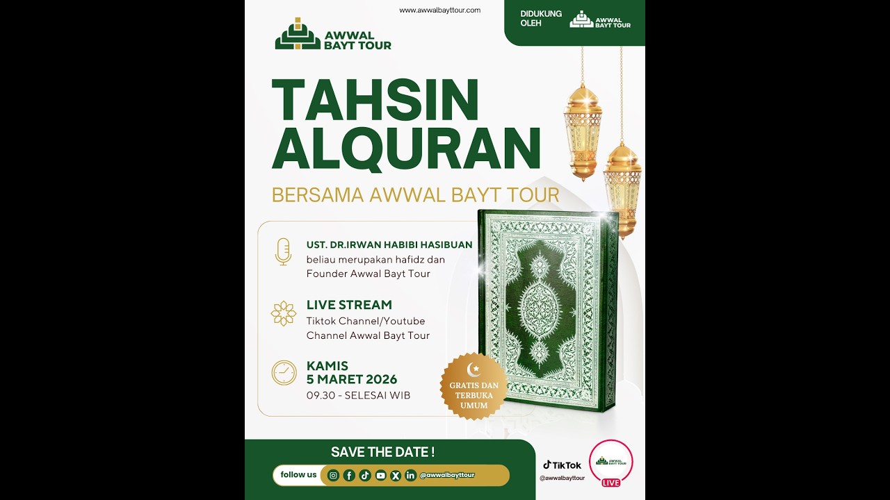 Live Tahsin Al-Quran Bersama Ust. Dr. Irwan Habibi | Gratis & Terbuka Untuk Umum