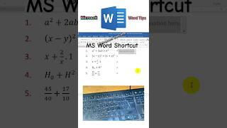 MS Word এ সহজে ভগ্নাংশ লেখার কীবোর্ড শর্টকাট 🔥 | Word Tips in Bangla#youtubeshorts