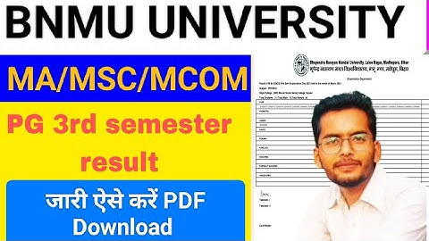 BNMU PG 3RD SEMESTER RESULT JARI//MA MSC MCOM HOW TO DOWNLOAD PDF....