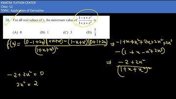 28. For all real values of x, the minimum value of (1-x+x^2)/(1+x+x^2) is