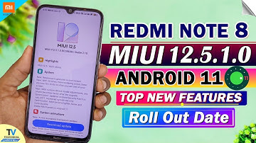 REDMI NOTE 8 NEW MIUI 12.5.1.0 India Update Android 11 Full Details | Redmi Note 8 MIUI 12.5 Update