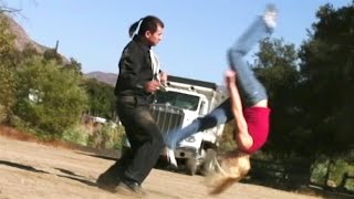 2 Gymnast Girls vs 1 Martial Arts Guy | Fight Scene