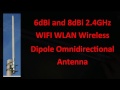 6dBi and 8dBi 2.4GHz WIFI WLAN Wireless Dipole Omnidirectional Antenna