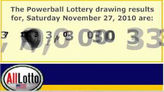 Powerball Lottery Drawing Results for Nov. 27, 2010